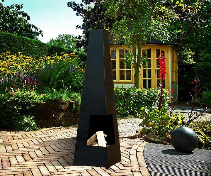 GardenMaxX Chacana Black Outdoor Chiminea