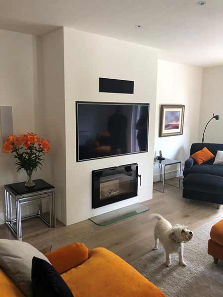 New internal block Chimney Breast with Morso S80-90 Insert Stove - Firehouse