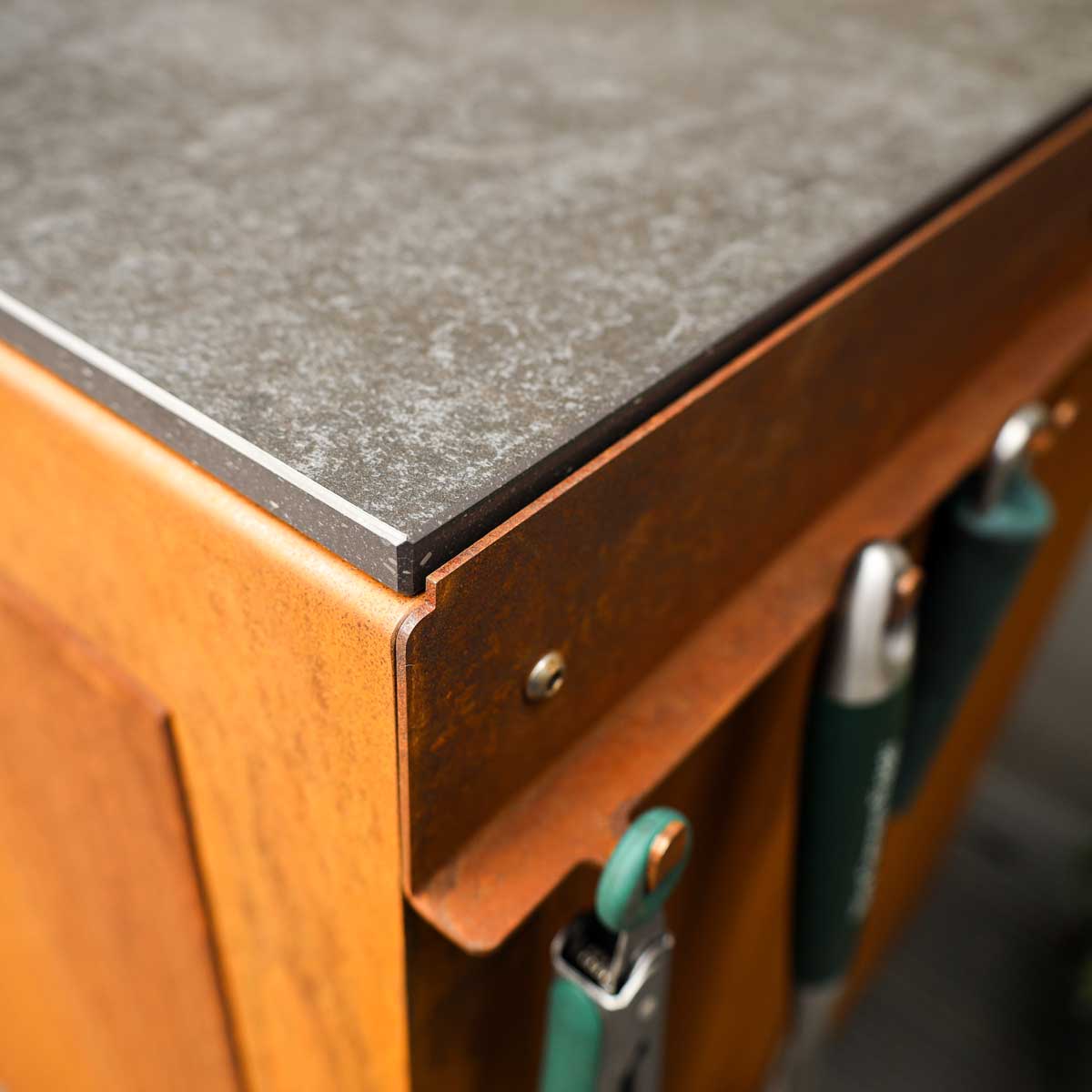 Big Green Egg Base - Corten Steel KItchen - Image 3